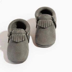 Freshly Picked City Moccasin color Blue Spruce baby shoe size 1